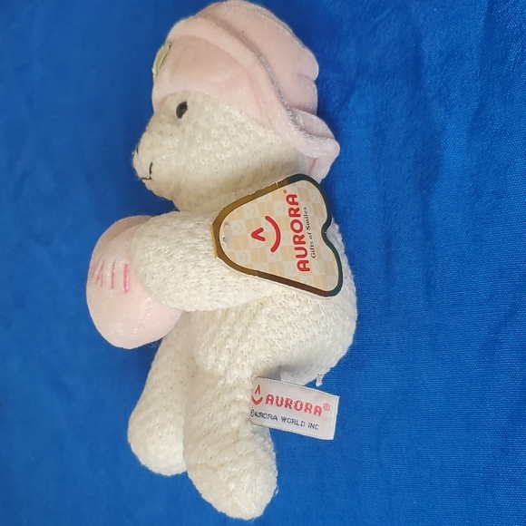 4/$20 A&A Aurora Plush Sweet Heart Teddy Bear Mini 7in Hawaii Waffle Weave - Picture 2 of 12